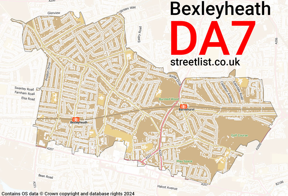 Map of the DA7 postcode