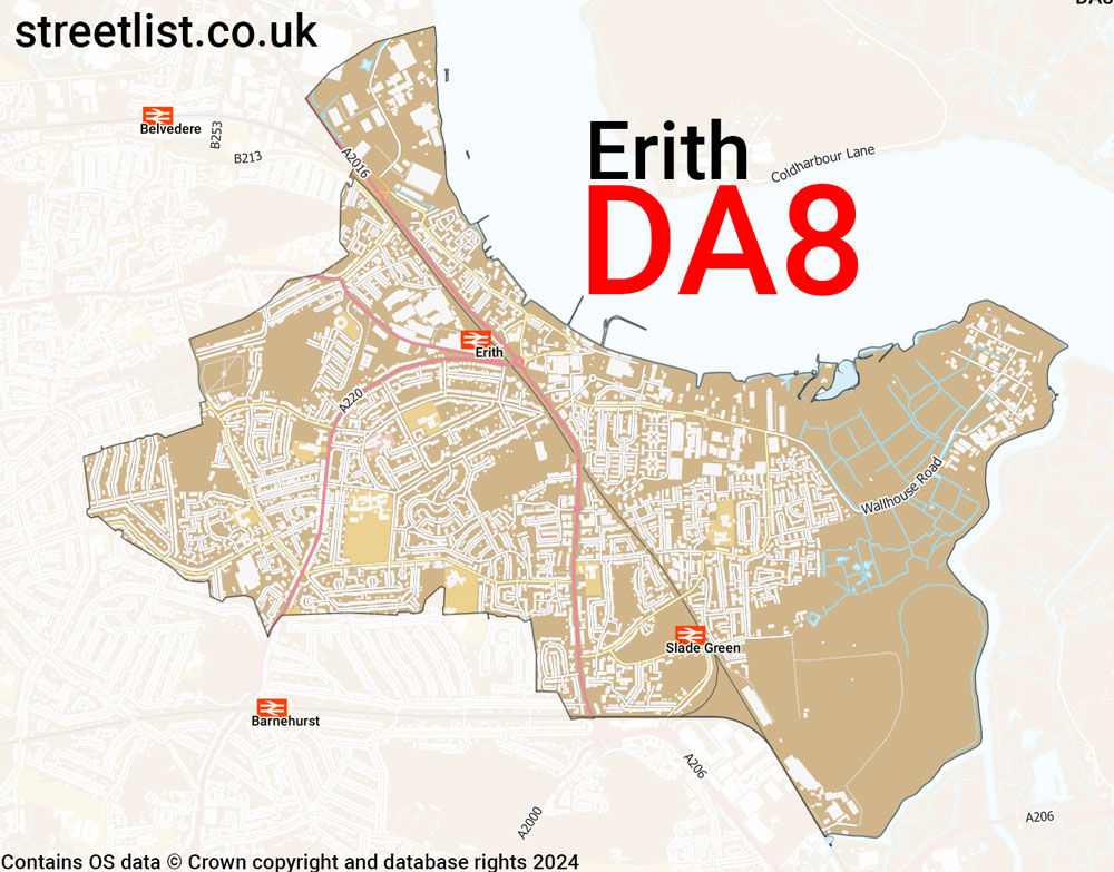 Map of the DA8 postcode