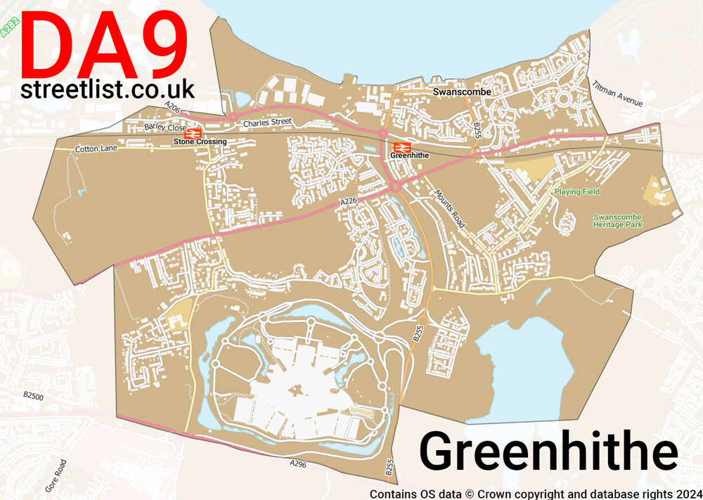 Map of the DA9 postcode