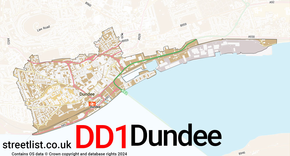 Map of the DD1 postcode