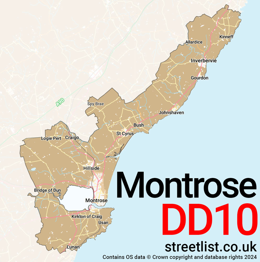 Map of the DD10 postcode