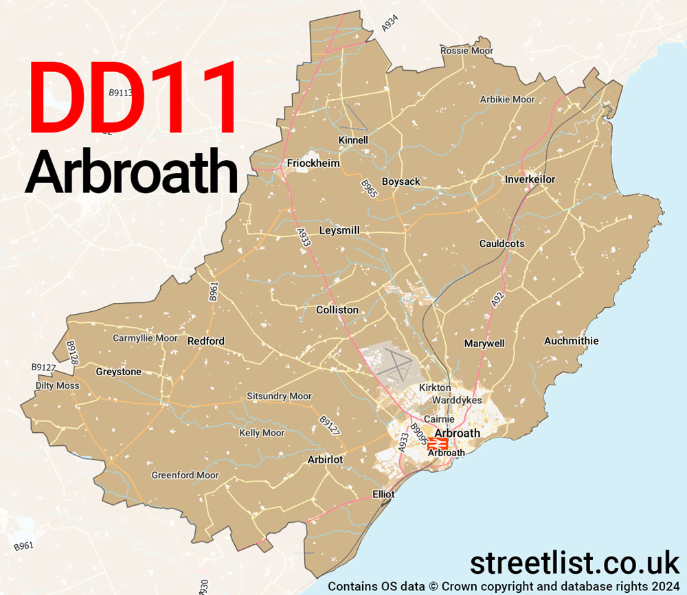 Map of the DD11 postcode