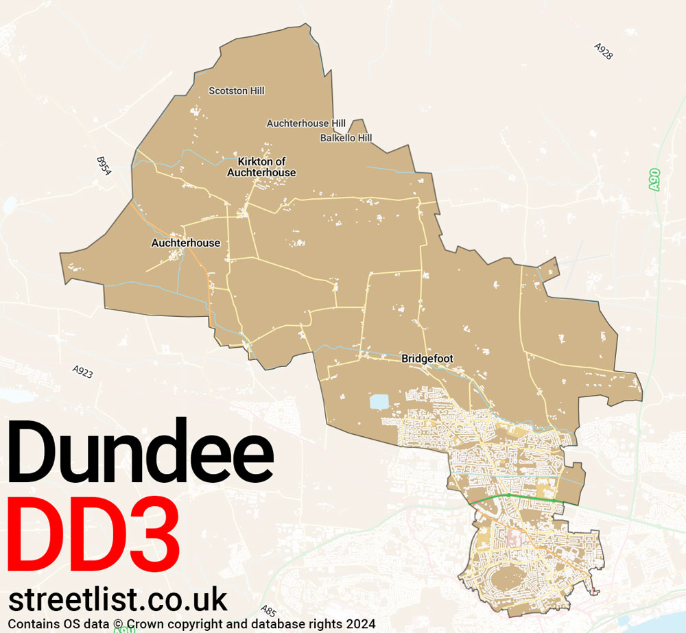 Map of the DD3 postcode