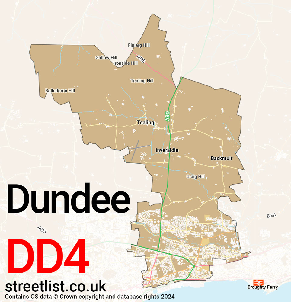 Map of the DD4 postcode