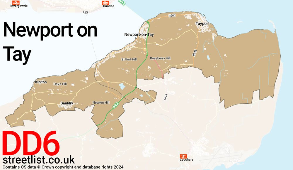 Map of the DD6 postcode