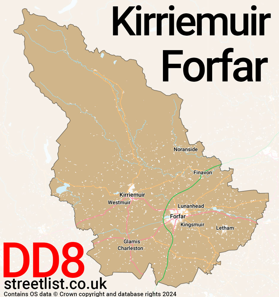 Map of the DD8 postcode