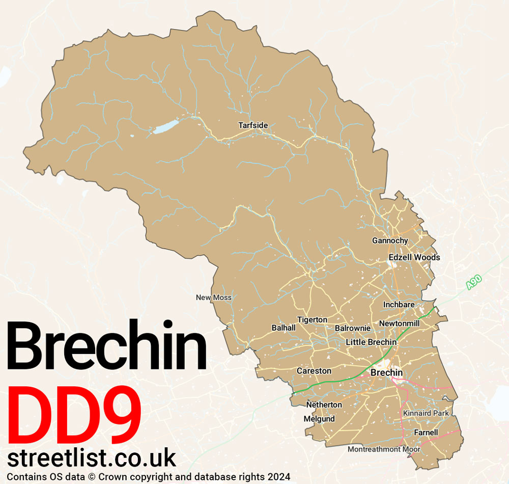 Map of the DD9 postcode