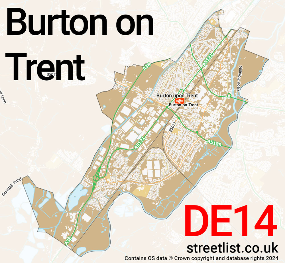 Map of the DE14 postcode