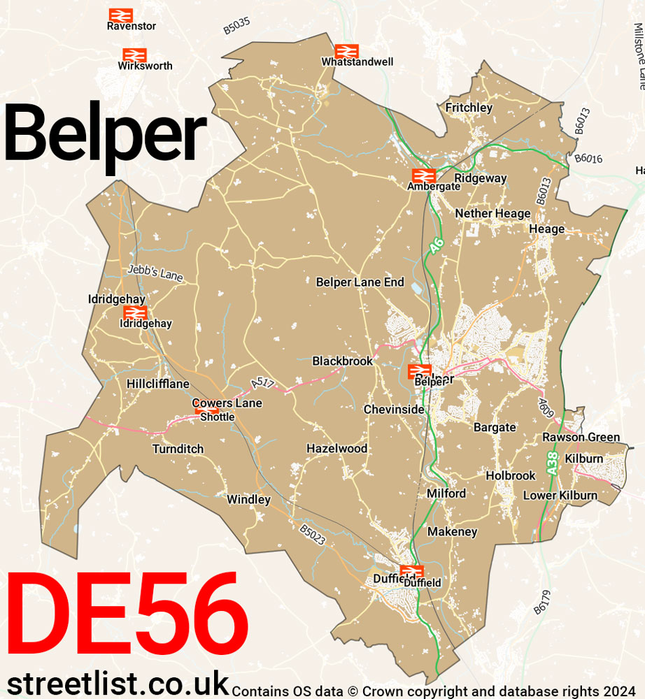 Map of the DE56 postcode