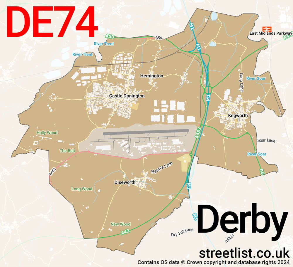 Map of the DE74 postcode