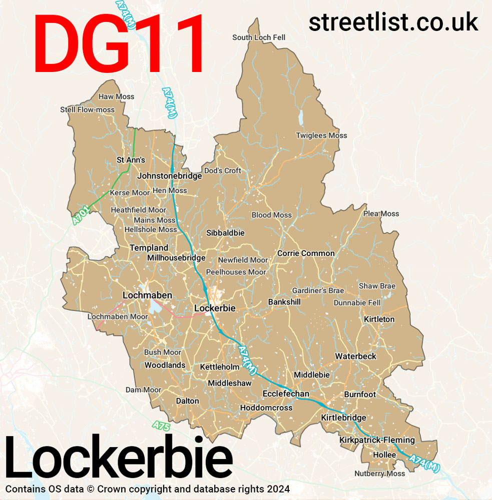 Map of the DG11 postcode