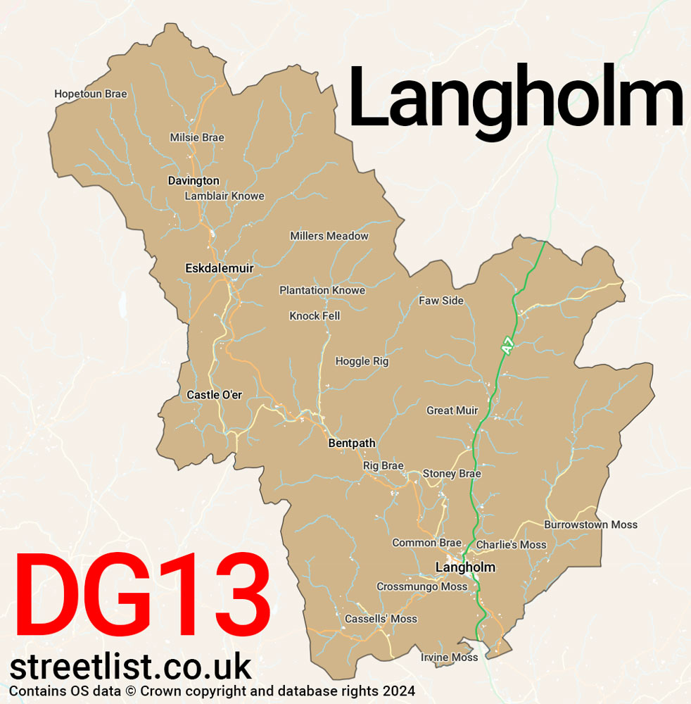 Map of the DG13 postcode