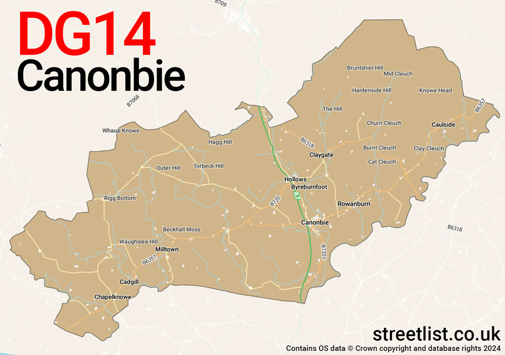 Map of the DG14 postcode