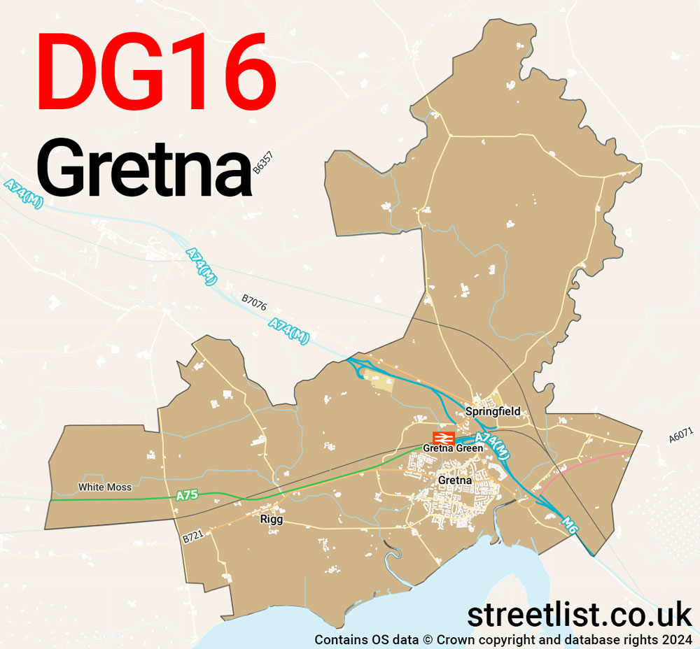 Map of the DG16 postcode