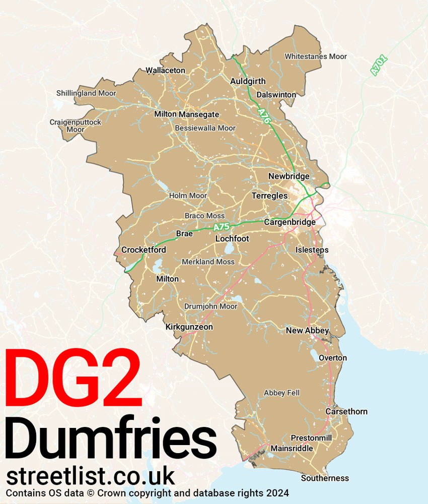 Map of the DG2 postcode