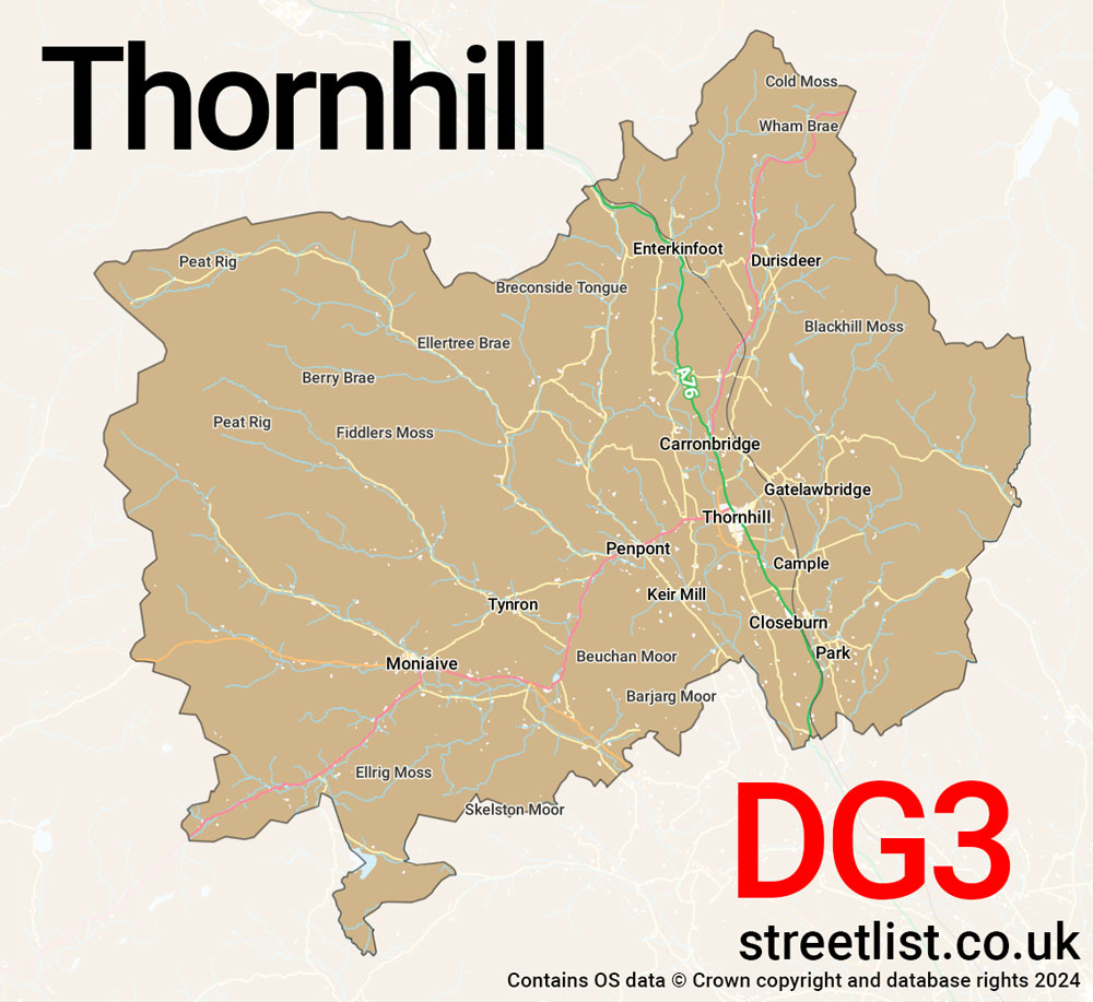 Map of the DG3 postcode