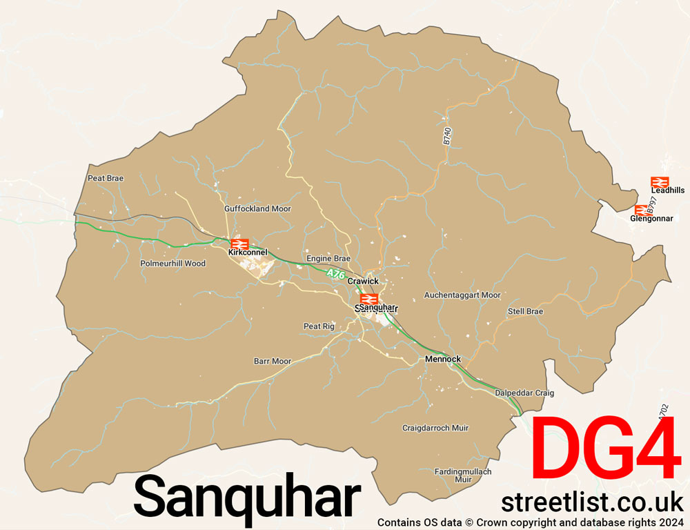 Map of the DG4 postcode