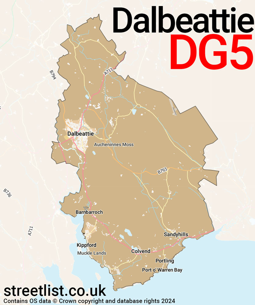 Map of the DG5 postcode