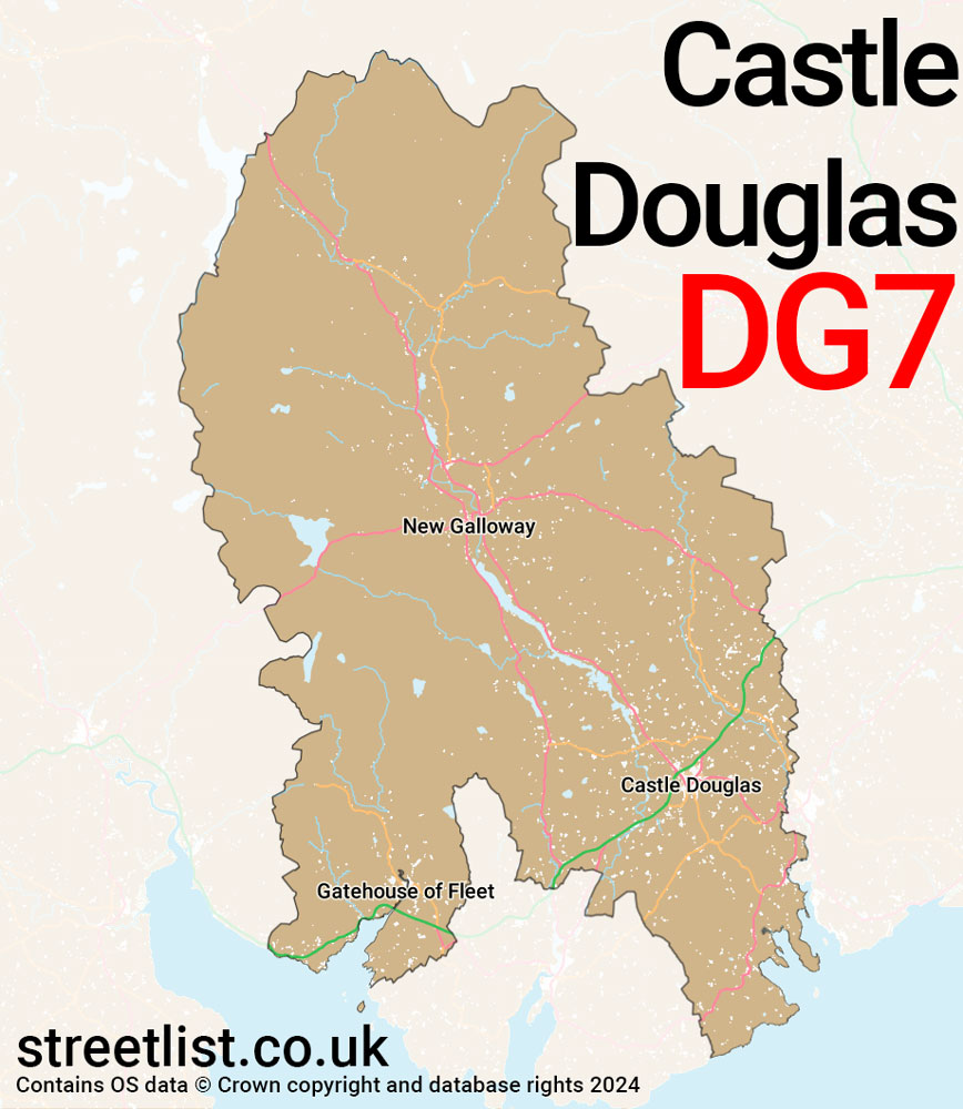 Map of the DG7 postcode