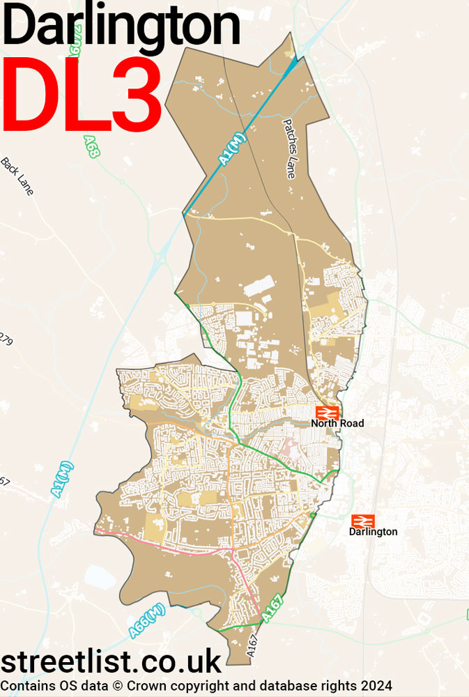 Map of the DL3 postcode