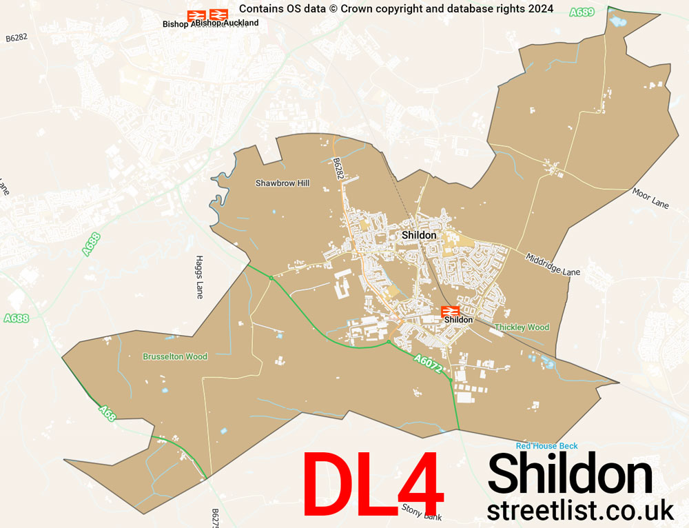 Map of the DL4 postcode