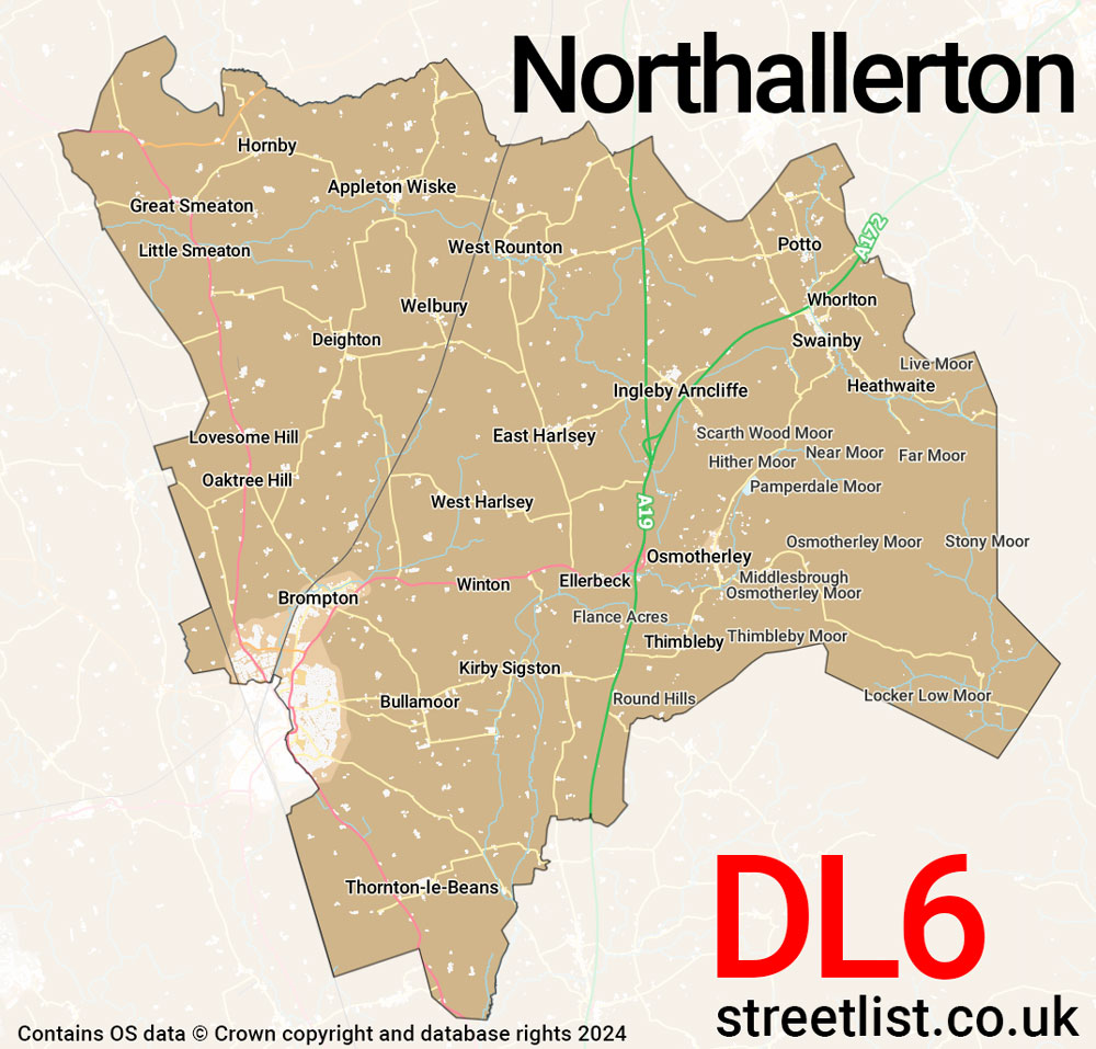 Map of the DL6 postcode