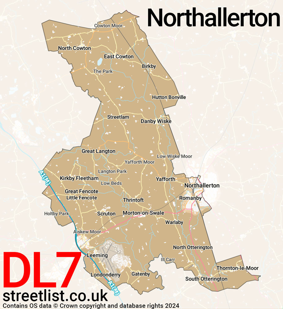 Map of the DL7 postcode