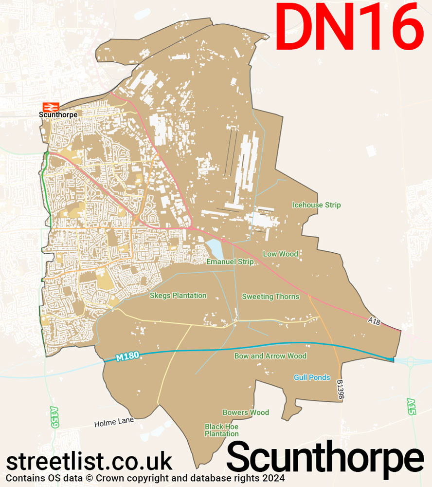 Map of the DN16 postcode