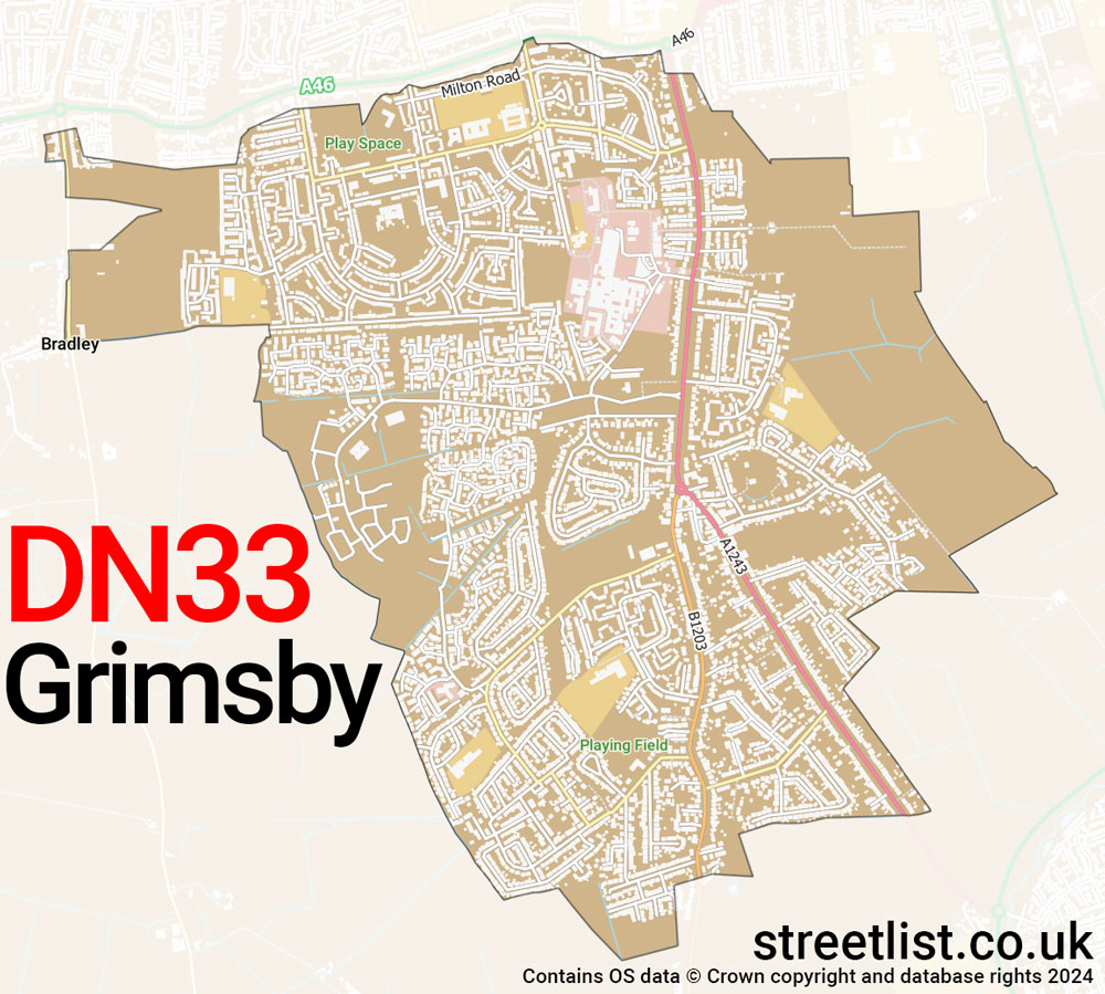 Map of the DN33 postcode