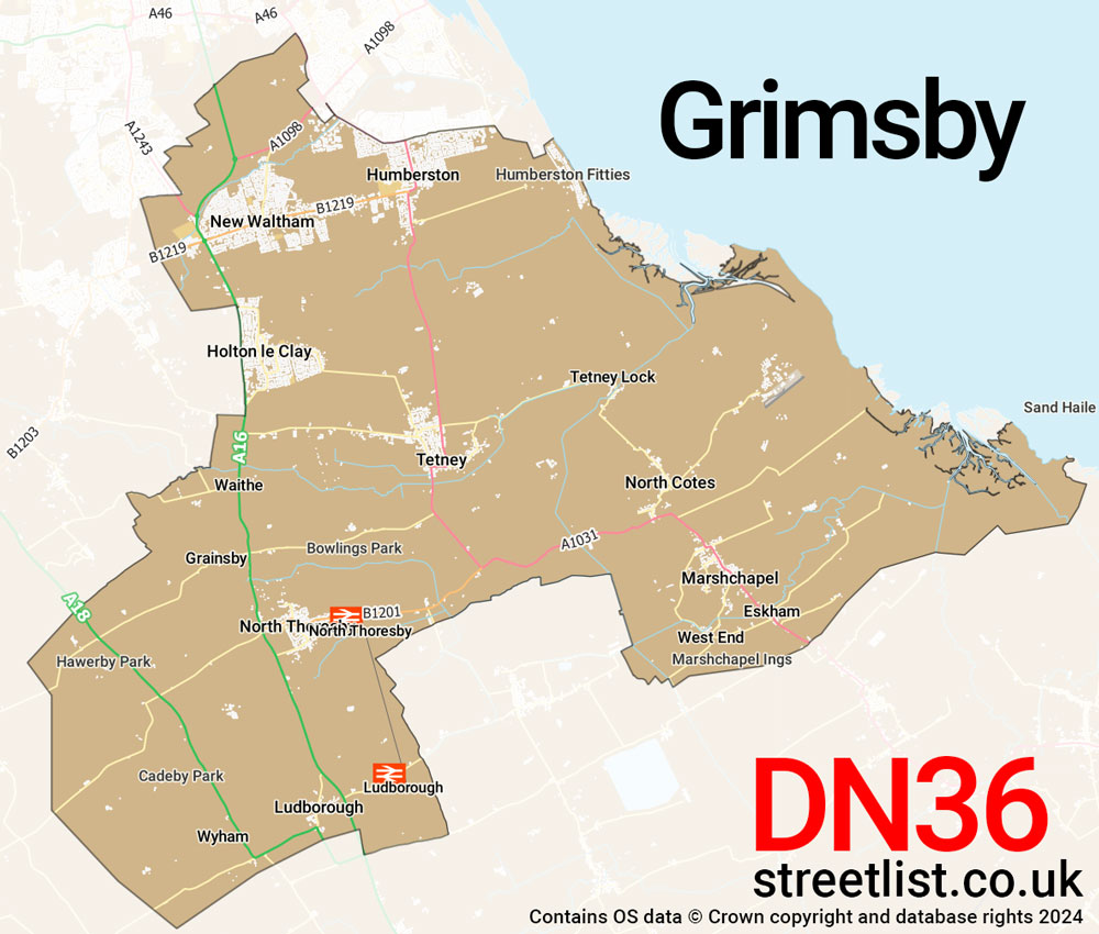 Map of the DN36 postcode