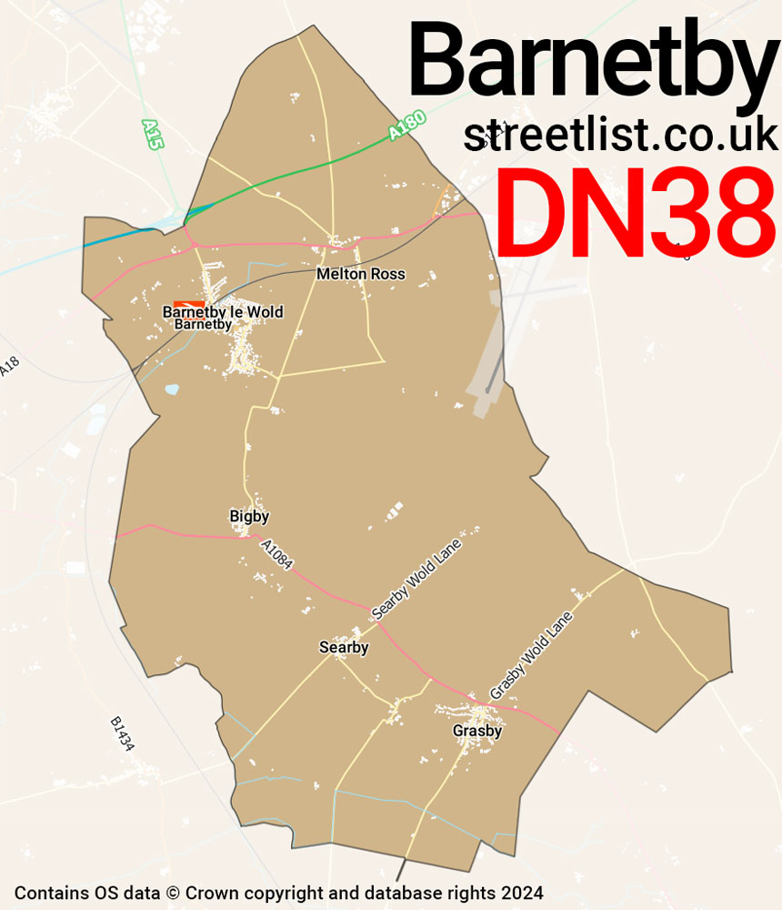 Map of the DN38 postcode