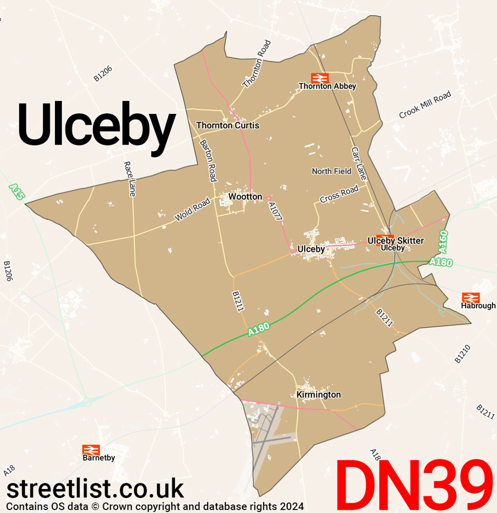 Map of the DN39 postcode