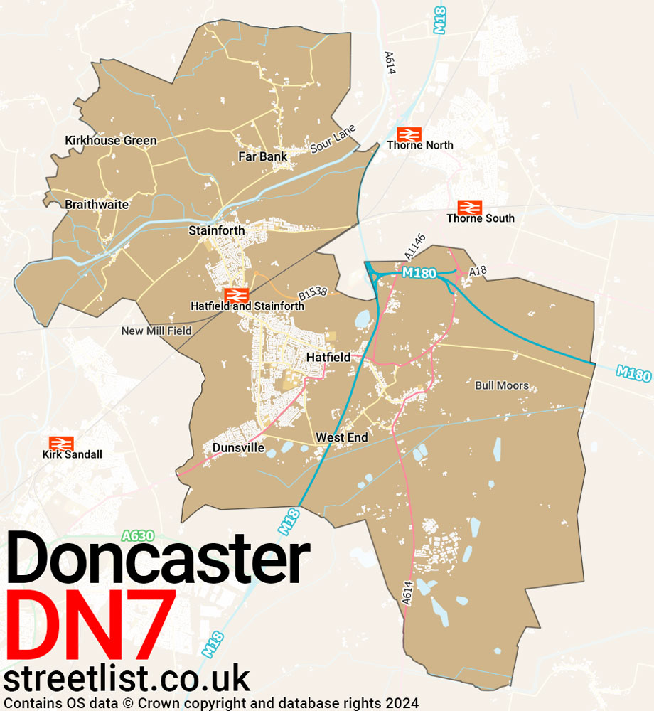 Map of the DN7 postcode