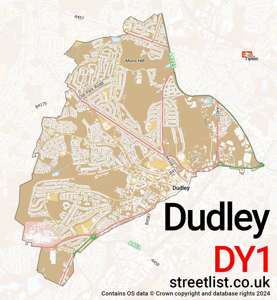 Map of the DY1 postcode