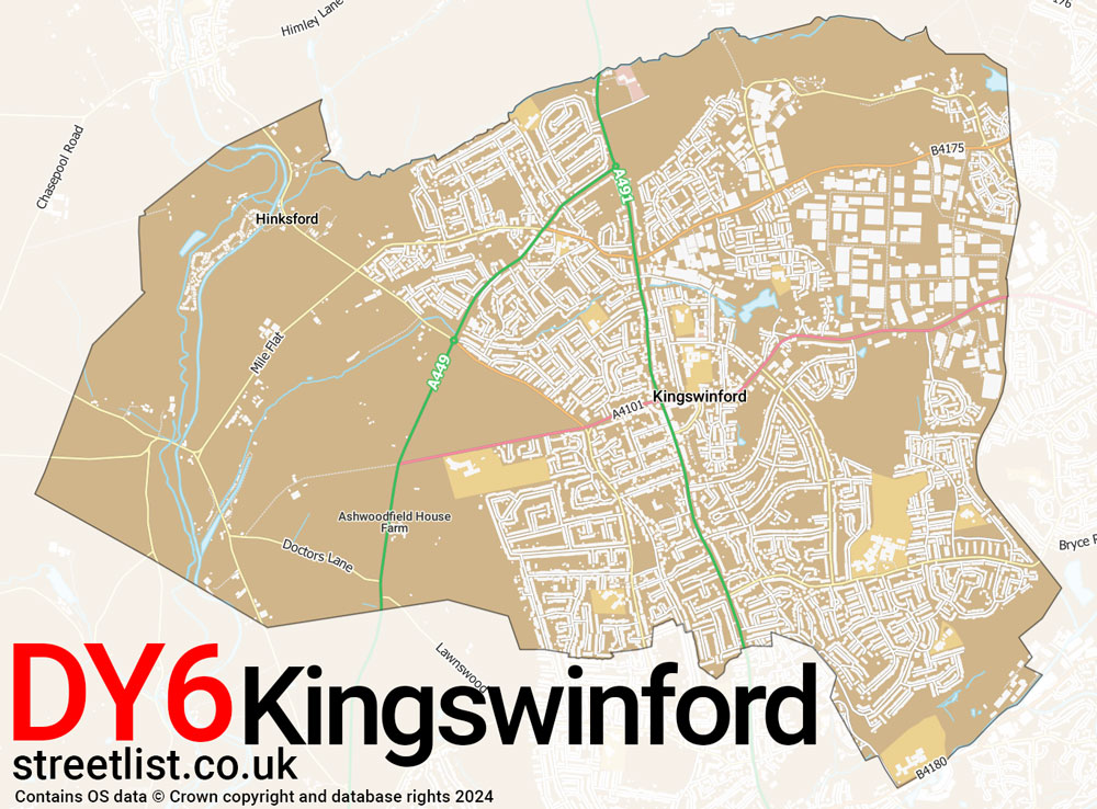 Map of the DY6 postcode