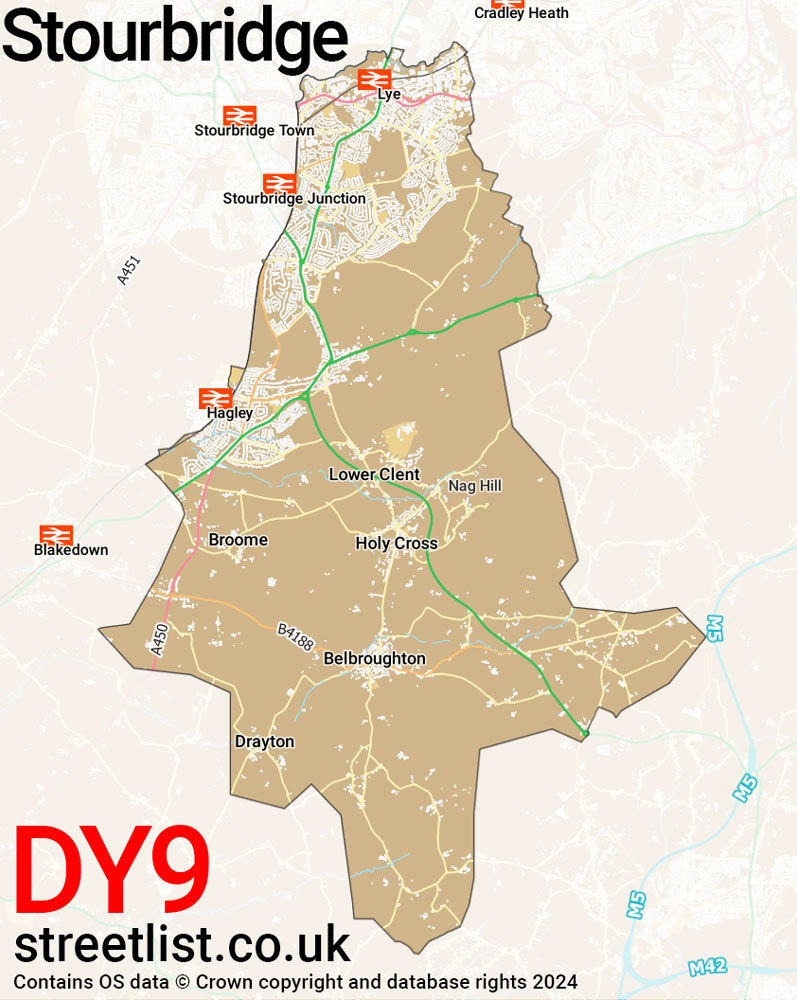 Map of the DY9 postcode