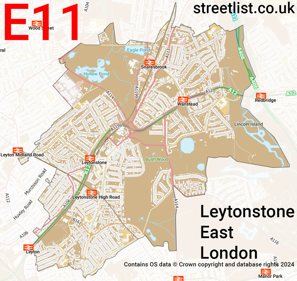 Map of the E11 postcode