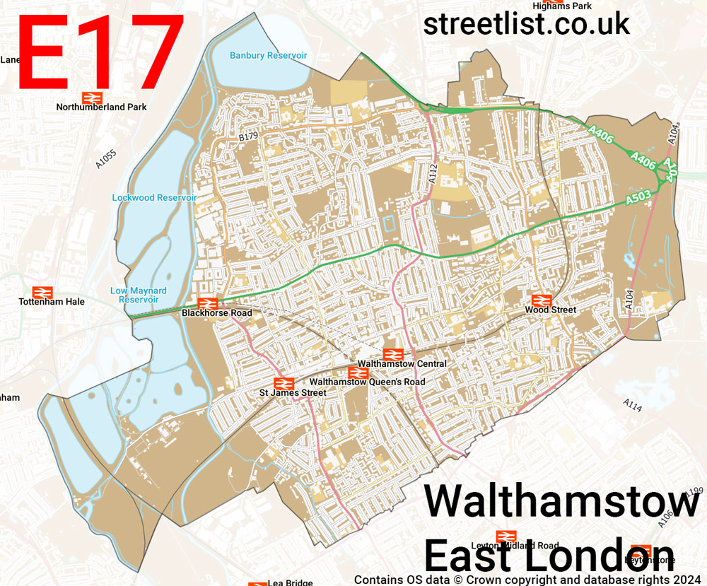 Map of the E17 postcode