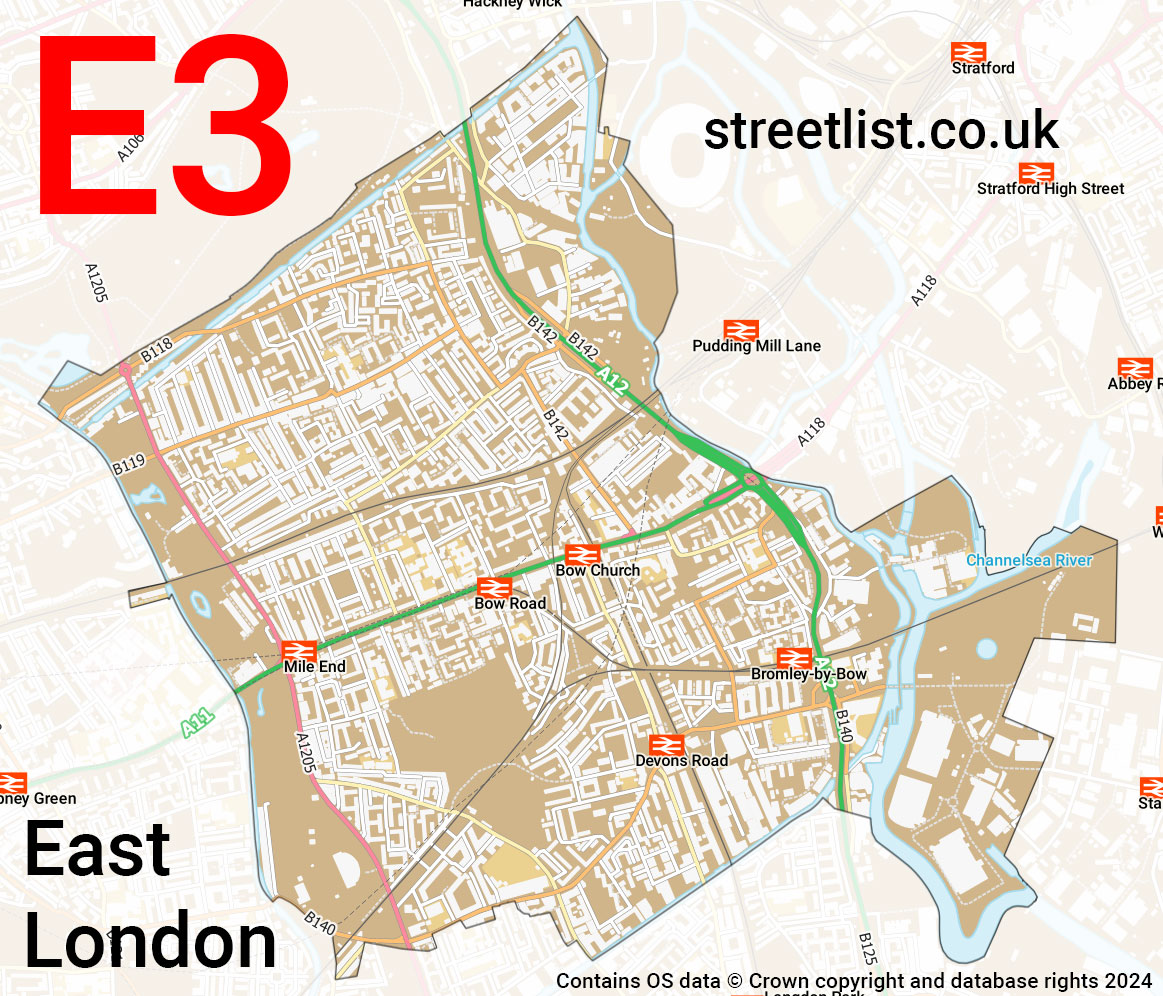 Map of the E3 postcode