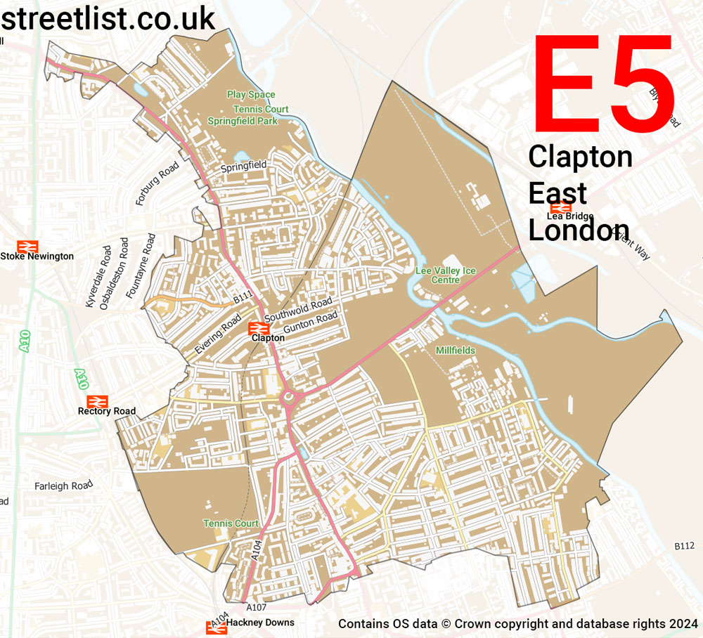 Map of the E5 postcode