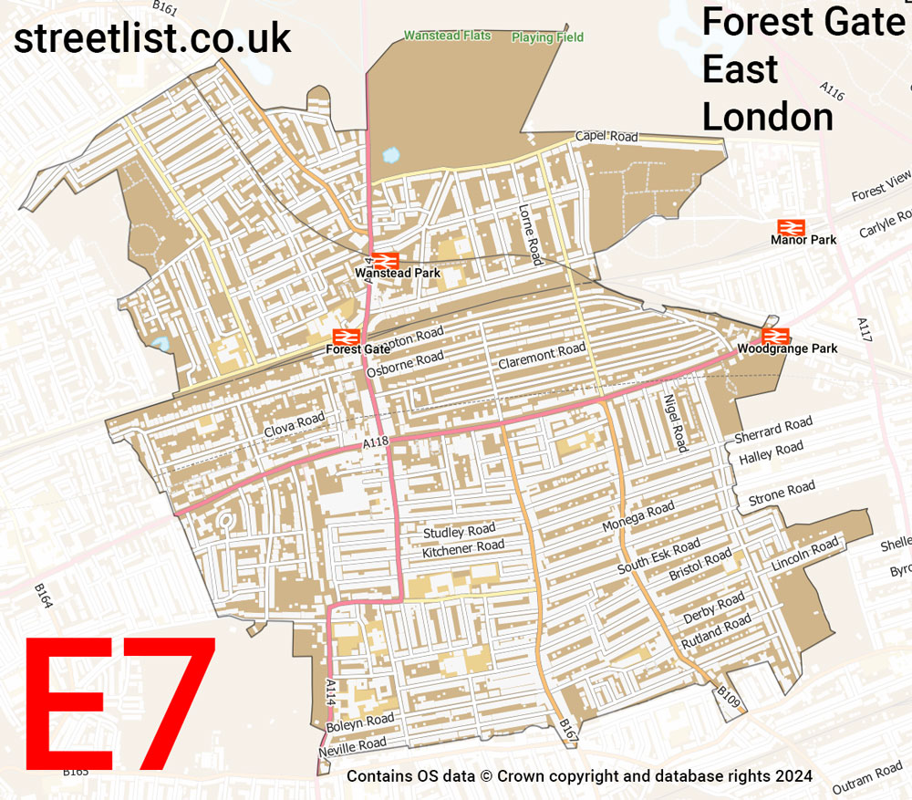 Map of the E7 postcode