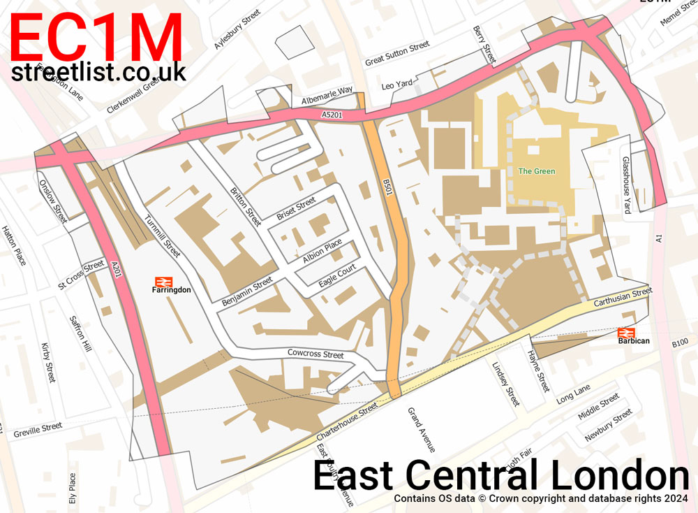 Map of the EC1M postcode