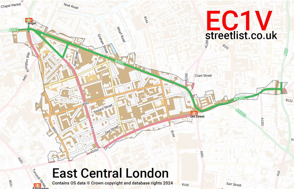 Map of the EC1V postcode