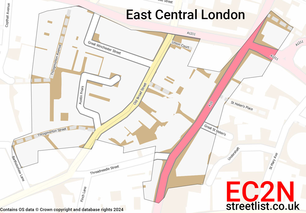 Map of the EC2N postcode