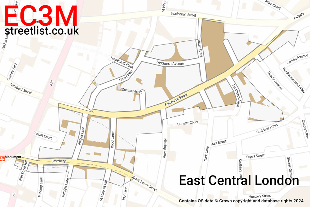 Map of the EC3M postcode