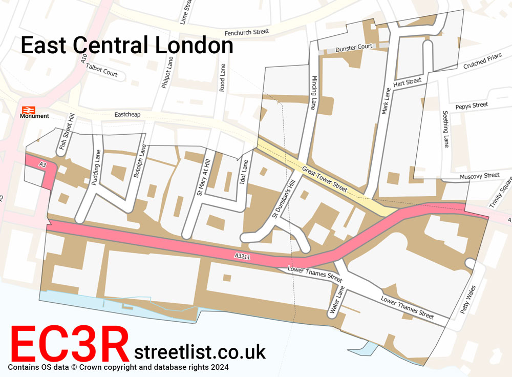 Map of the EC3R postcode