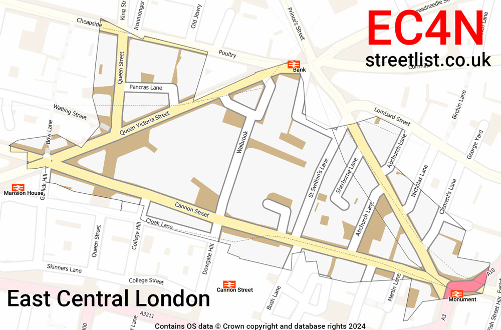 Map of the EC4N postcode