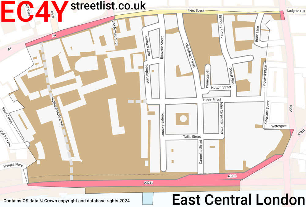 Map of the EC4Y postcode