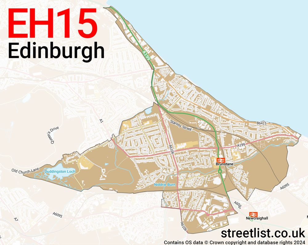 Map of the EH15 postcode