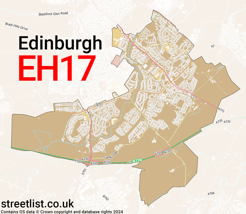 Map of the EH17 postcode